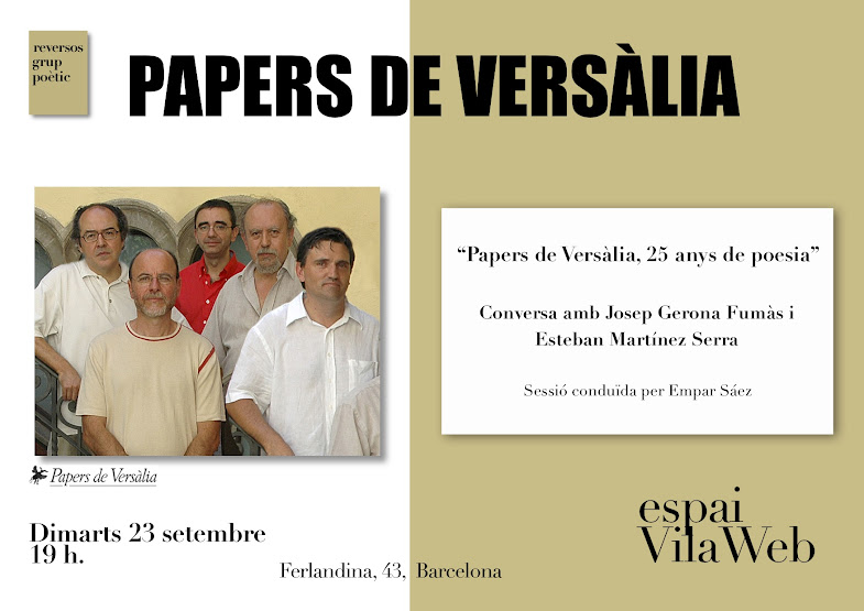 Targeta acte 'Papers de Versàlia, 25 anys de poesia'